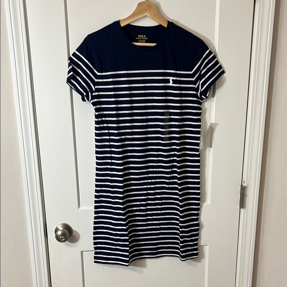 Polo Ralph Lauren Navy and White Striped Dress